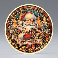 Santa Claus Color Cameo Medallion Commemorative Coin Merry Christmas Golden Plated Coins Xmas Gift