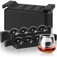 2 Inch Crystal Clear Ice Tray Bubble Free 8 Ball Sphere Mold Whiskey Ice Ball Maker Durable BPA Free Silicone Clear Ice Maker