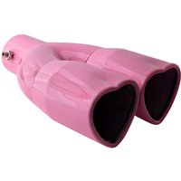 1Pc Universal Double Outlet Heart-Shaped Tail Throat Automotive External Modification Accessory Car Exhaust Pipe Muffler