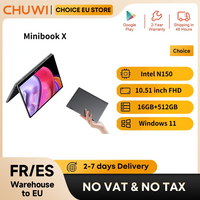 Laptop CHUWI MiniBook X N150 10,51 cala 16 GB RAM 512 GB SSD 2-w-1 Tryb Yoga Intel Windows 11 Notebook 360 ° Przełączalny tryb WiFi 6