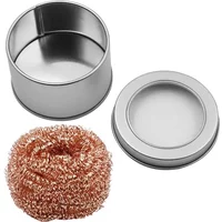 Metal Cleaning Ball Desoldering Mesh Filter Copper Wire Cleaner Nozzle Cleaning Ball Soldering Iron Tip Metal Dross Box