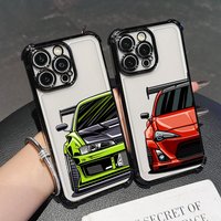 Cartoon Tokyo JDM Drift Sports Car Soft Funda For iPhone 17 Pro 16 15 14 13 12 11 Pro Max Case 17 Plus 17E 16E 17Air Phone Cover