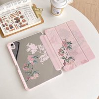 Ink Wash Flowers Case For iPad Pro 11 13in 2025 iPad Pro 12.9in Air7 10th 11th M4 M5 Three-Fold Edge Mirror Protective Cover