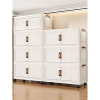 Foldable No-Install Multi-Layer Plastic Baby Wardrobe Clothing Storage Cabinet for Home Living Room Bedroom Storage Box