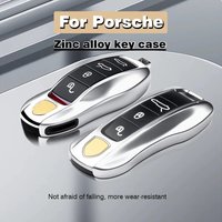 Gloss Chrome Key Shell Car Key Case Metal Material For Porsche Cayenne Panamera Macan Cayman 718 911 Taycan