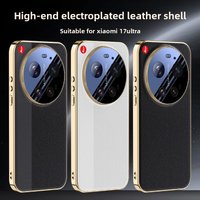 For Xiaomi 17 Ultra Case New High-End Electroplated Leather Full Cover Lens PC Cover For XiaoMi 17 Ultra Shockproof Funda