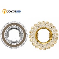 JOYINLED Round Crystal LED Downlights Lamp Frame Fixture Holders Cutout 50mm for MR16 GU10 Bulb Holder Recessed LED Spot Light
