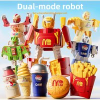 Children's Deformation Robot Toy Drink Hamburg French Fries Model Children's Fun Play House Boy Gift
