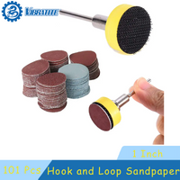 101pcs Hook and Loop Sanding Discs Pad 1 Inch/25mm with 1/8” Shank Abrasive Polish Pad Plate for Polishing Dremel Rotary Tool