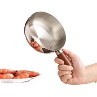 ★★★Stainless Steel Breakfast Bowl,Walnut Wood Single-person Small Pot,Fruit Salad, Yogurt and Cereal Bowl