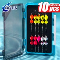 ANFS 10pcs Fishing Spoon Sets-Twisted Copper Trout Spoon Lures, Metal Fishing Lure, Artificial Bait for Trout