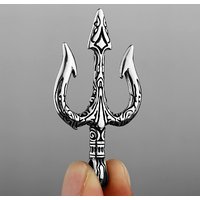 Retro Poseidon Simple Trident Pendant Men's Fashion Hip Hop Titanium Steel Stainless Steel Pendant Gift Jewelry Wholesale