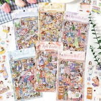 Fun Time Journal Stickers, Cute Waterproof PET Decals for Children's Scrapbooking & Hand Account, Cross-Border