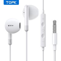 Topk Kopfhörer 3,5mm In-Ear-Kopfhörer kabel gebundene Steuerung Sport-Headset für Xiaomi Samsung Smartphone mit Mikrofon