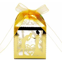 Colorful Wedding Paper Boxes for Gift Packaging Bride Groom Pattern Chocolate Box for Engagement Party Decor Thank You Guests