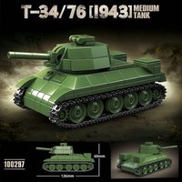 T34/76 Medium Tank Classic Model Series Large tank Model MOC Bricks Toys DIY Diorama Toy Building Blocks Set Birthday Gift