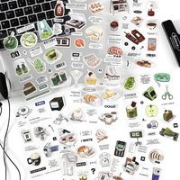 Cartoon Object Decorative Decal Seal Handbook Material for Diary Sticker Planner Scrapbook School Supply Aesthetic Stationery