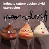 Poop Plush Keychain Cute Emoticon Poop Toy Cartoon Funny Backpack Hanging Decoration Soft Stuffed Bag Keyring Gift for Friends