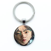 Kdrama Weak Hero Class Creative Keychain Keum Seongje Glass Cabochon KeyRing Bag Car Key Chain Ring Holder Charms Jewelry