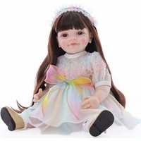 Cloveray Lifelike Silicone Reborn baby Cute Dress Kawai Body Soft Vinyl Silicone Reborn Doll For Girl Birthday Christmas Gift