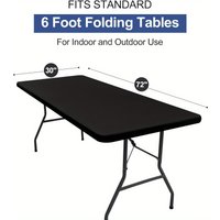 6-Foot Outdoor Folding Table Waterproof Cover, Elastic Rectangle Washable, Customized for Picnic & Camping Protection