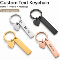 Custom Text Keychain Personalized Stainless Steel Keyring That Can Engrave Names Fashio Valentine's Day Gift Personalized Keycha