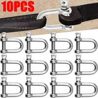 Stainless Steel D-Shape Shackle Swivel Bolt Snap Screw Shackles Lifting Ring Boat Rigging Buckle Outdoor Hiking Camping Hardware