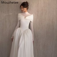 Mouzhetee A-Line Elegant Pleat Off The Shoulder Wedding Dresses Princess Satin Corset Brides Gown Custom Made 2026