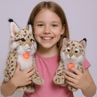 Realistisches Luchs-Bobcat-Stofftier, Plüschtier, 13,7 Zoll, ultraweiche, lebensechte Wildkatzenfigur, Kindergeschenk, Heimdekoration, Sammlerstück
