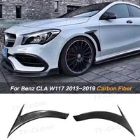 Real Carbon Fiber Front Fender Vent Fin Gill Trim Covers For Benz CLA W117 CLA180 CLA200 CLA250 2013-2019 Decoration Stickers