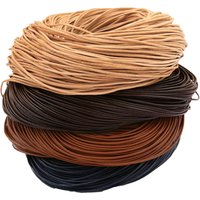 5m Genuine Cowhide Leather Round Rope for DIY Necklace & Bracelet Accessories, Ideal for Jewelry Making and Braided Crafts