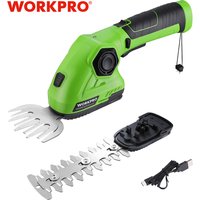 WORKPRO 7.2V Cordless Hedge Trimmer Grass Shear Electric Shrubbery Cutter Portable Cutter Trimmer 2 in1 Rechargeable Garden Tool