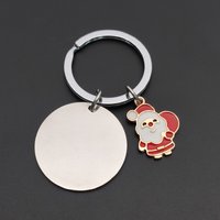 Christmas Themed Stainless Steel Custom Keychain Key Chain Keyring Pendant Personalized LOGO Gift for Car Keys Bags