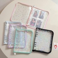 A5 Star Zipper Binder Photocards Girl Ins DIY Journal Diary Transparent Kpop Idol Card Photo Album Collect Book Stationery