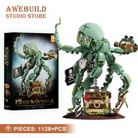 NEW Pirate Octopus MOC Building Blocks Creative Sea Monster DIY Bricks Puzzle Toys Animal Deep-sea Assembly Model Adult Kid Gift