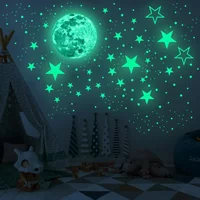 Moon Wall Stickers Luminous PVC Glow In The Dark Brand New Glow In The Dark Sticker Practical Hone Decor Decals
