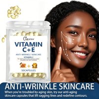 50 Capsules/Bag Vitamin C + Vitamin E Facial Firming Essence, Nourishing, Moisturizing, and Skin-Tightening, Suitable for Women's Daily Facial Care