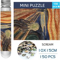 Adult Mini Test Tube Puzzle the screamJigsaw Famous Painting Funny and Educational Game Home Display Birthday Festival Gifts