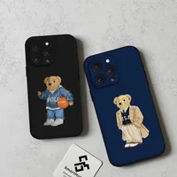 Funny Cartoon Bear Phone Case For iPhone 17 16 15 11 12 14 13 Pro Max Mini X XS XR 7 Plus 16E Air Shockproof Soft Silicone Cover