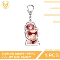 Nakano Nino Bikini Girl Stainless Steel Chain Double Sided Key Chains HD Pattern Hot Selling For Friends Fashion Key Ring Gifts