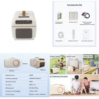 2026CE Certificate Portable 12V Inverter Only Manual Air Conditioner Camper Household Hotel Use 11,899 BTU Battery-Powered USB