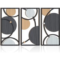3-Pack Wooden Hollow Wall Decorative Hanging Ornaments Suitable for Living Room And Bedroom Home Decor