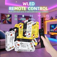 DOMRAEM ESP8266/ESP32 WLED Digital LED Controller with Mic/UART DIY Dynamic Mode UART Type-C Download App WLED WIFI Remote USB-C