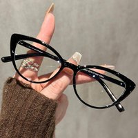 Small Cat Eye Eyeglasses Women Girls Fashion Eye Glasses Frames Anti-Blue Light glasses frame eyewears with flat lens for office