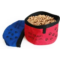 Dog Bowl Food Grade Oxford Cloth Foldable Waterproof Cup Dish Portable Travel Bowl For Pet Cat Food Water