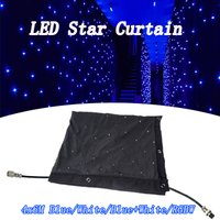 4x6m LED RGB Double-Layer Velvet Star Curtain Background Blue White Lamps Option RGBW DMX512 Control Star Sky Cloth for Wedding