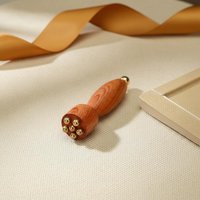 Professional Brass And Mahogany Facial Scraping Tool For Eye Relaxation And Acupressure Massage - Handheld.