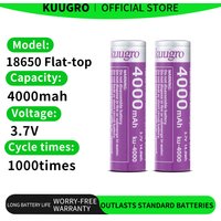Kuugro ku-4000 18650 Battery 4000mAh 3.7V 12A Discharging Rechargeable Batteries For Battery Packs Power Tool Flashlight Fan
