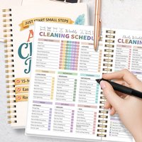 1PC Cleaning Planner A5 Spiral Notebook Daily Weekly Monthly Cleaning Schedule Organizer 15 Min Tasks Routine Tracker