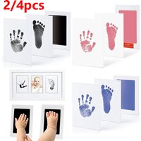 Sicheres, ungiftiges Baby-Fußabdruck-Set, Handabdruck, Pfotenabdruck, Säuglings-Souvenirs, NoTouch-Haut für Neugeborene, Kissen, Tinte, Fußabdruck, Sä